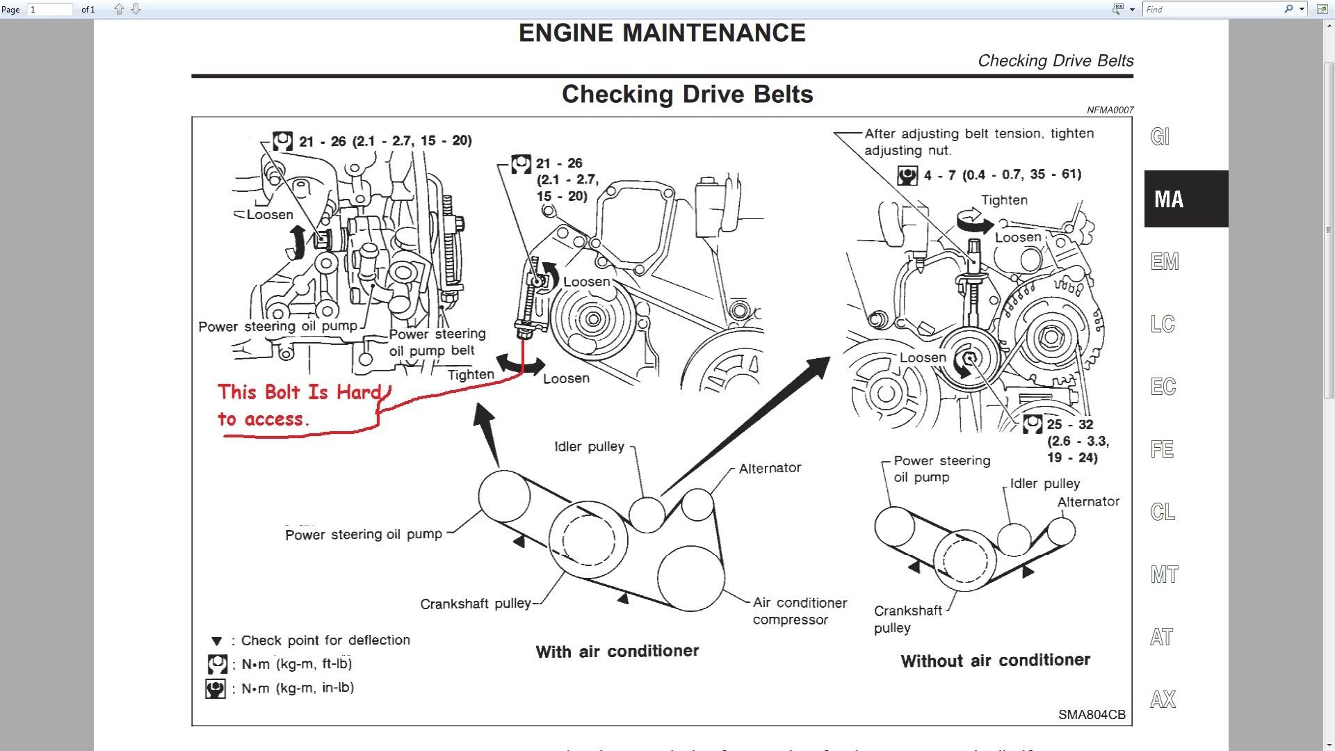 2000 Nissan maxima power steering belt replacement #2