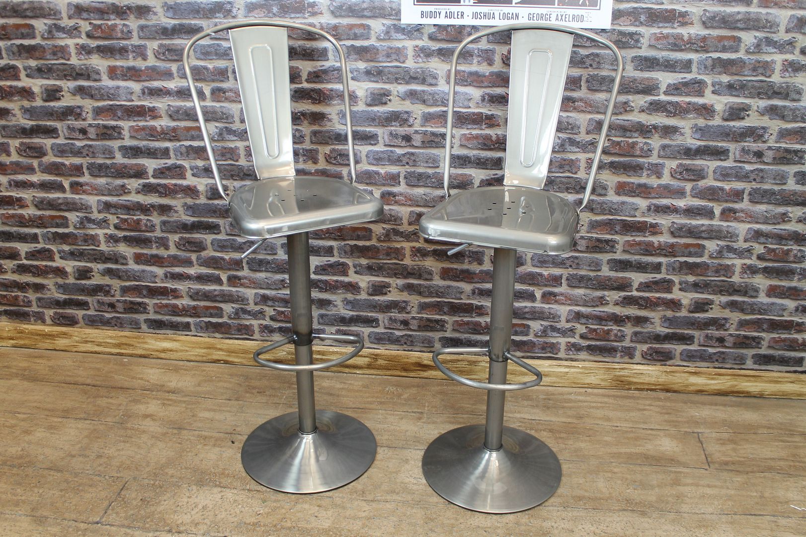 GUN METAL VINTAGE TOLIX STYLE HEIGHT ADJUSTABLE BAR STOOLS eBay