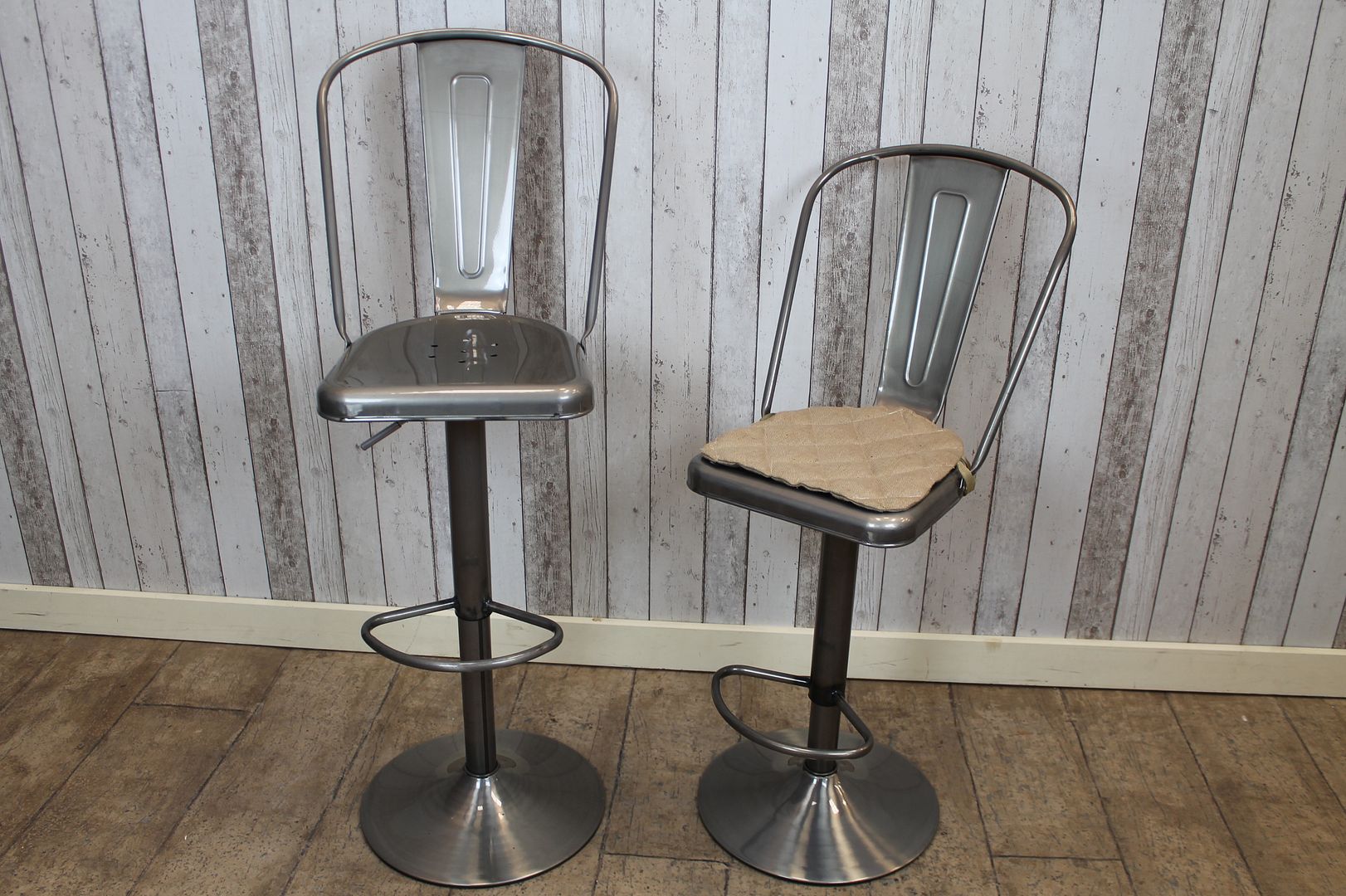 GUN METAL VINTAGE TOLIX STYLE HEIGHT ADJUSTABLE BAR STOOLS eBay
