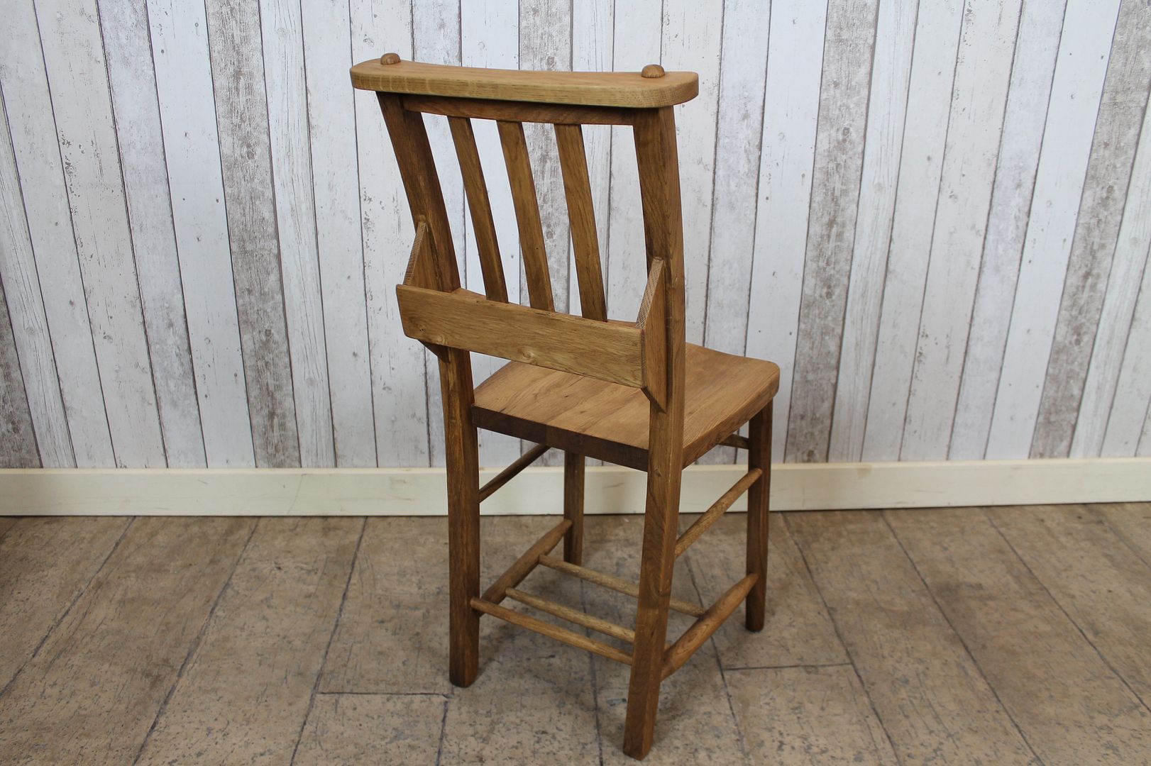 TRADITIONAL STYLE SOLID OAK CHAPEL CHAIR DINING CHAIRS WITH VERTICAL
