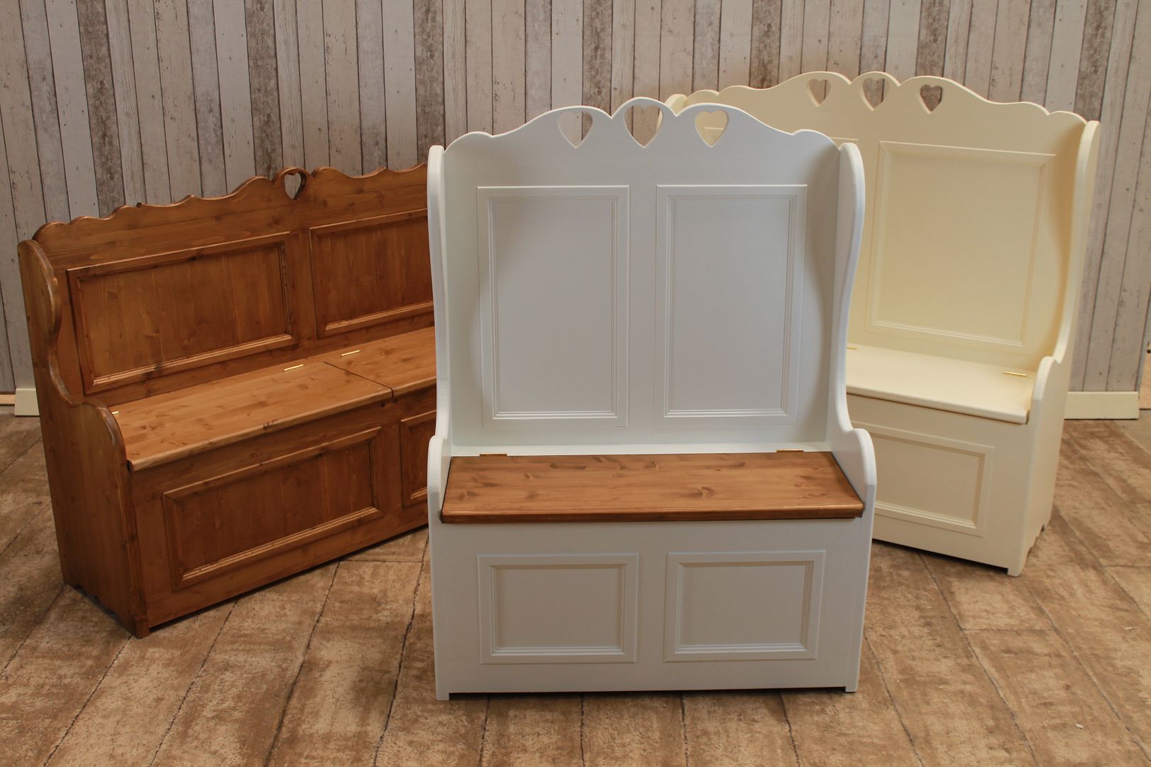 3ft Shabby Chic Pine Monks Bench Pew Painted In Farrow Ball