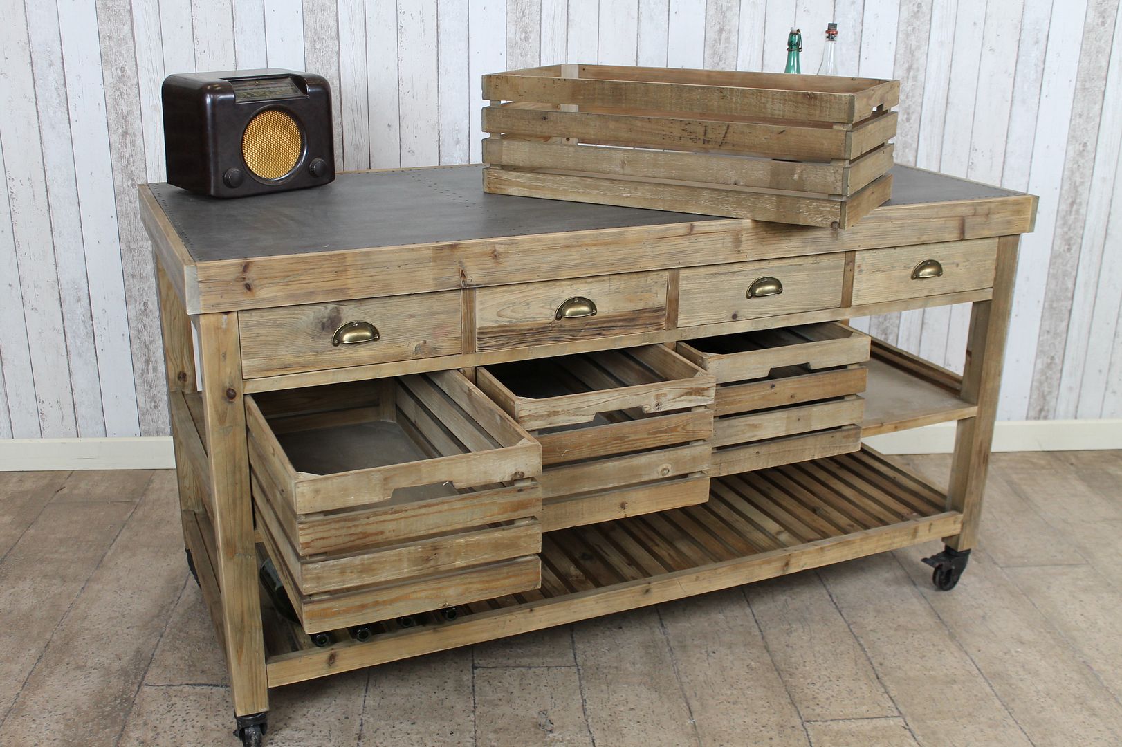 Kitchen Island Vintage industrial style kitchen island with zinc top | ebay Kitchen Island Vintage industrial style kitchen island with zinc top | ebay