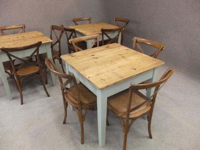 SET OF 5 RUSTIC PINE RESTAURANT CAFE TABLES PUB TABLES eBay