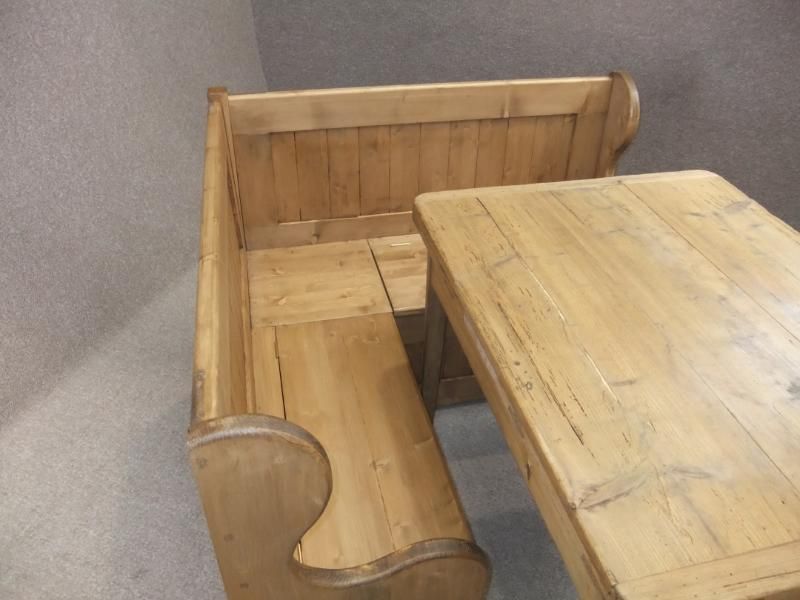 BESPOKE HANDMADE CORNER MONKS BENCH PEW SETTLE CORNER SEAT CORNER BENCH