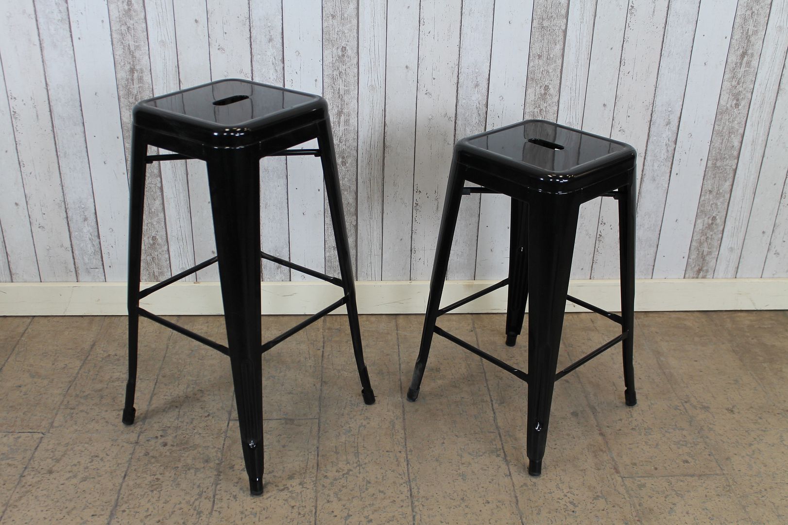 BLACK INDUSTRIAL VINTAGE TOLIX STYLE BAR STOOLS STACKING STOOLS eBay