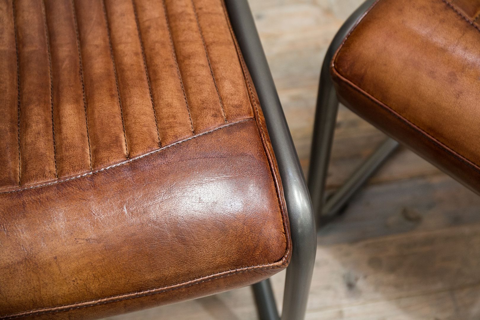 INDUSTRIAL LOOK DINING CHAIR VINTAGE STYLE TAN LEATHER DINING CHAIR eBay