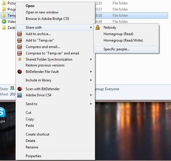 Windows 7 nustatymai