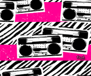 falling boom boxes & zebra print Myspace Backgrounds