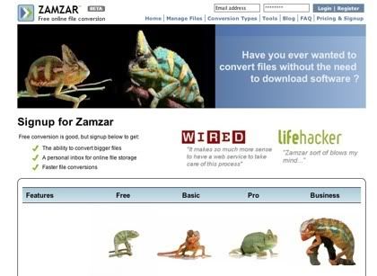 Zamzar - Convierte formatos en Linea