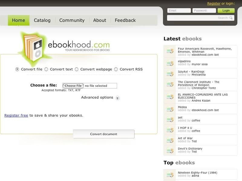 eBook Hood - Crea libros para tu Ipod