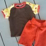 Wool Interlock Shorts/Shirt Set .Ice Cream. YPS