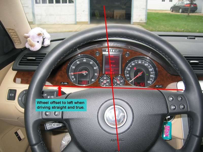Steering wheel not aligned when driving straight
