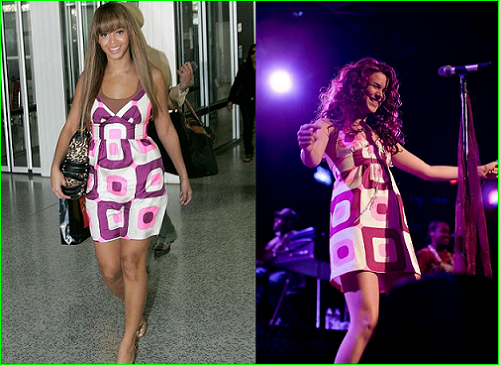 beyonce and joss stone in Milly silk printed dress. Get it at Neiman Marcus for 295