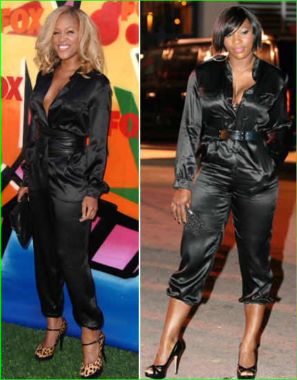 Serena Williams and Eve in YSL jumpsuits
