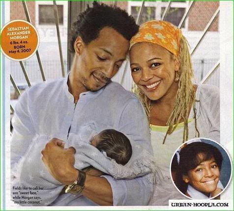 Kim Fields and her newborn SAM