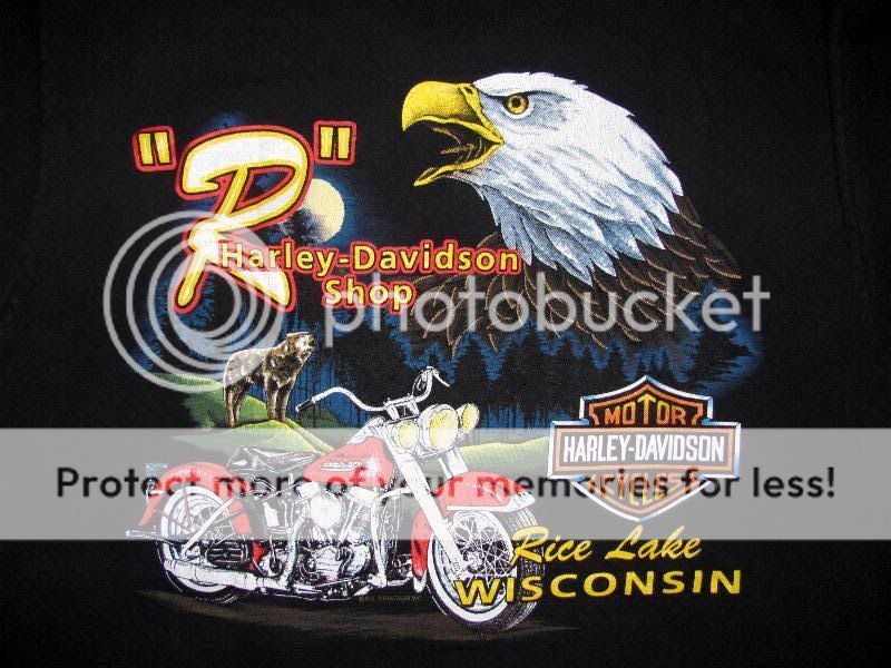 Vtg 90s Harley Davidson Wolf Biker Eagle T Shirt Sz L