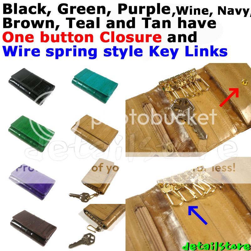 EEL SKIN KEY HOLDER CASE WALLET PURPLE SHIP from U.S  