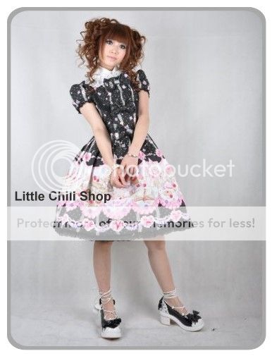 SWEET COLLECTION ENGLAND PUNK TEA TIME PAINTED DRESS  