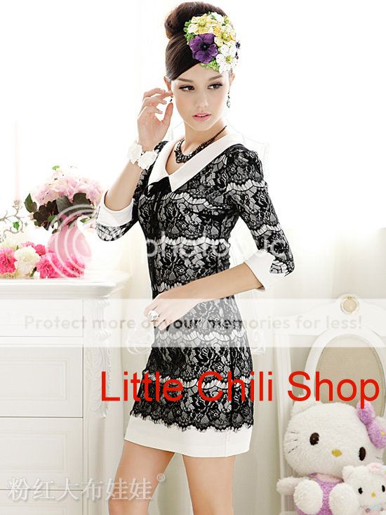 Kawaii Fashion Dolly sweet Cute Princess Sleeves Lace Bow Dress 