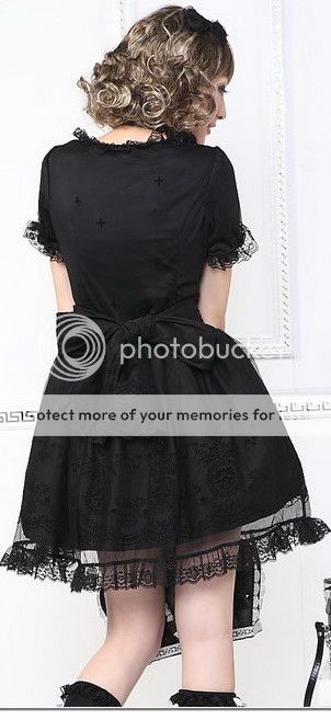 LOLITA QUENNY GOTHIC PUNK ALICE LACE DRESS 61199Blk M  