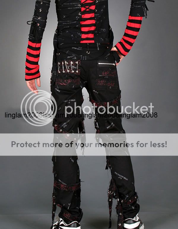 GLP UNISEX INDUSTRIAL EMO BONDAGE visual KEI PANTS Blk