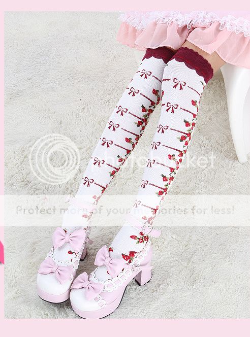 Lolita Kawaii Punk Cosplay Gothic over knee socks stockings thigh-highs ...